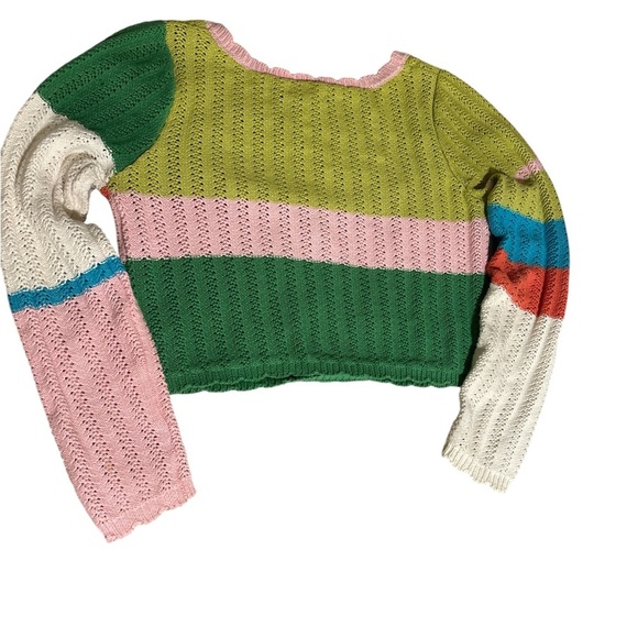 La Hearts Colorful Striped Crop Top - Picture 9 of 11
